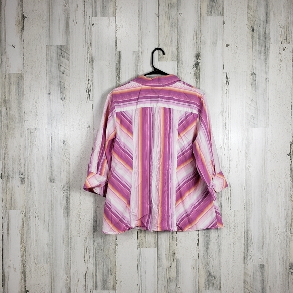 Lane Bryant colorful striped button down 18/20 - Picture 4 of 8